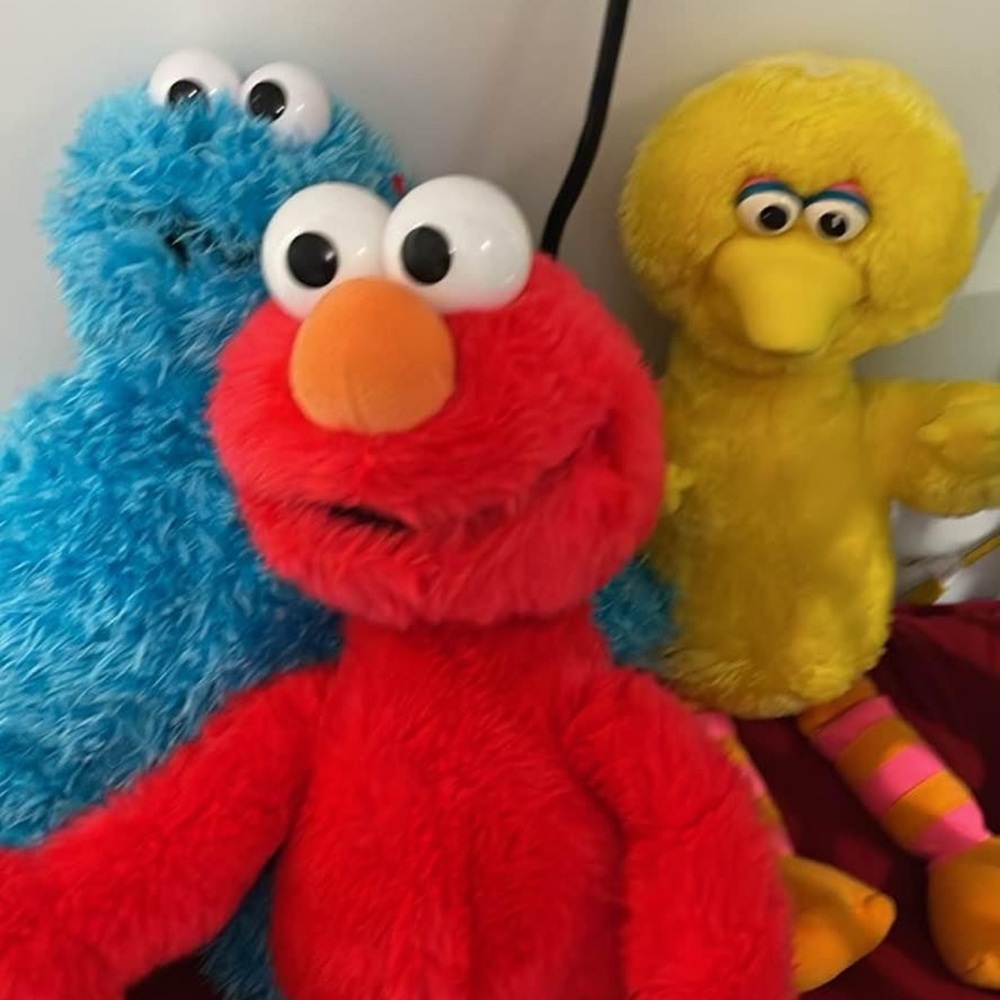 Sesame Street Red Elmo, Blue Cookie Monster, Yellow Big Bird Stuffed Animals